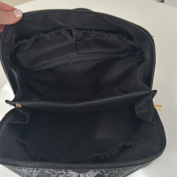 Black and white marble print travel, make up bag great for vacation or anytime - Picture 2 of 4